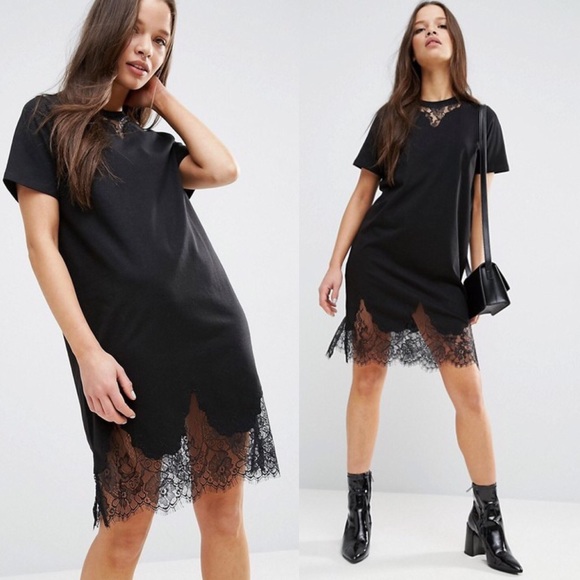 black t shirt dress asos